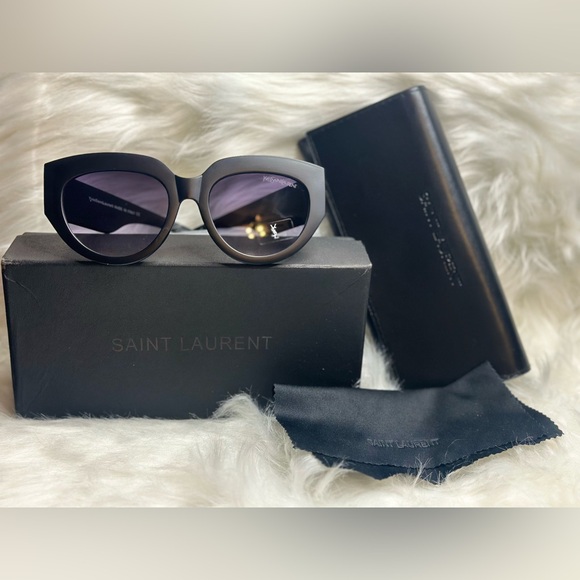 Saint Laurent SL Black Sunglasses w Logo on the side - Picture 6 of 6